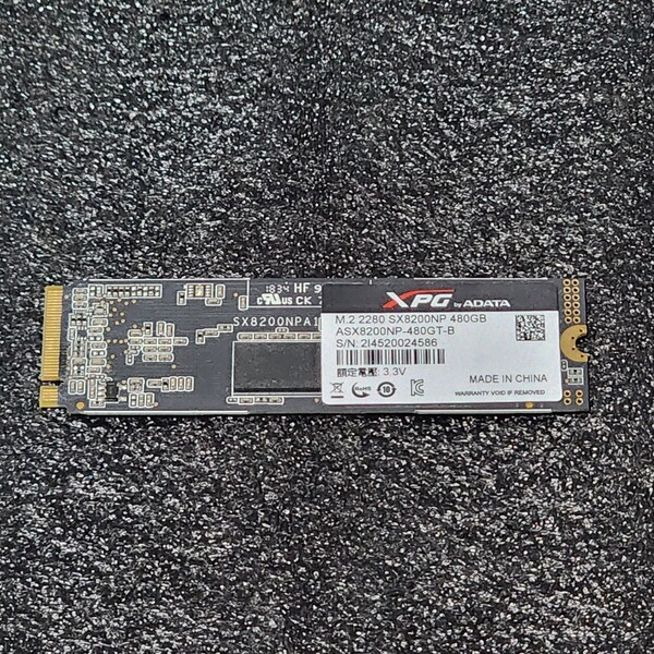 ADATA XPG SX8200NP 480GB NVMe SSD フォーマット済み PCパーツ M.2 2280 動作確認済み 500GB 512GB