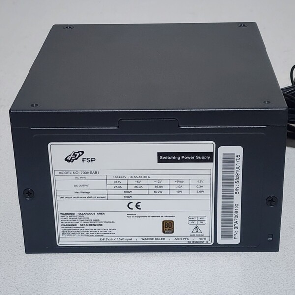 FSP GROUP 700A-SAB1 700W 80PLUS BRONZE認証 ATX電源ユニット 動作確認済み PCパーツ