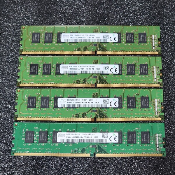 SK HYNIX DDR4-2133MHz 32GB (8GB×4枚キット) HMA41GU6AFR8N-TF 動作確認済み デスクトップ用 PCメモリ