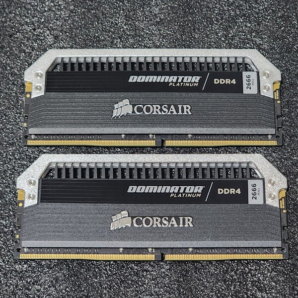 CORSAIR DOMINATOR PLATINUM DDR4-2666MHz 32GB (16GB×2枚キット) CMD32GX4M2A2666C15 動作確認済み デスクトップ用 PCメモリ