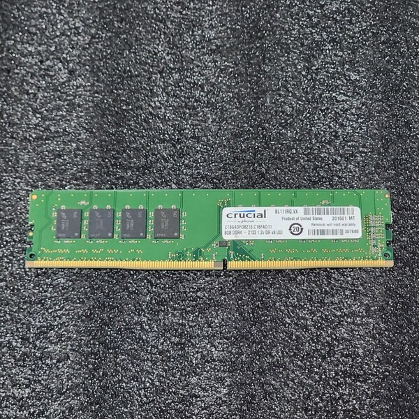 CRUCIAL DDR4-2133MHz 8GB (8GB×1枚キット) CT8G4DFD8213.C16FAD11 動作確認済み デスクトップ用 PCメモリ