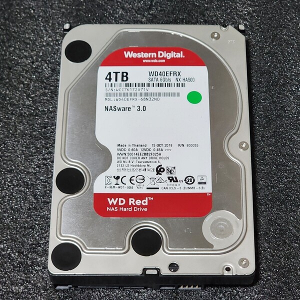 【送料無料】WesternDigtal WD Red WD40EFRX-68N32N0 4TB 3.5インチ内蔵HDD 2018年製 フォーマット済み 正常品 PCパーツ 動作確認済 (2)