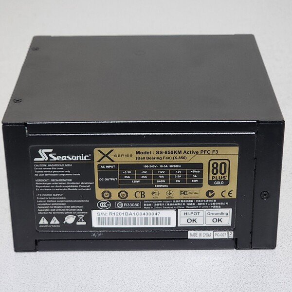 Seasonic X-SERIES SS-850KM(X-850) 850W 80PLUS GOLD認証 ATX電源ユニット フルプラグイン 動作確認済み PCパーツ