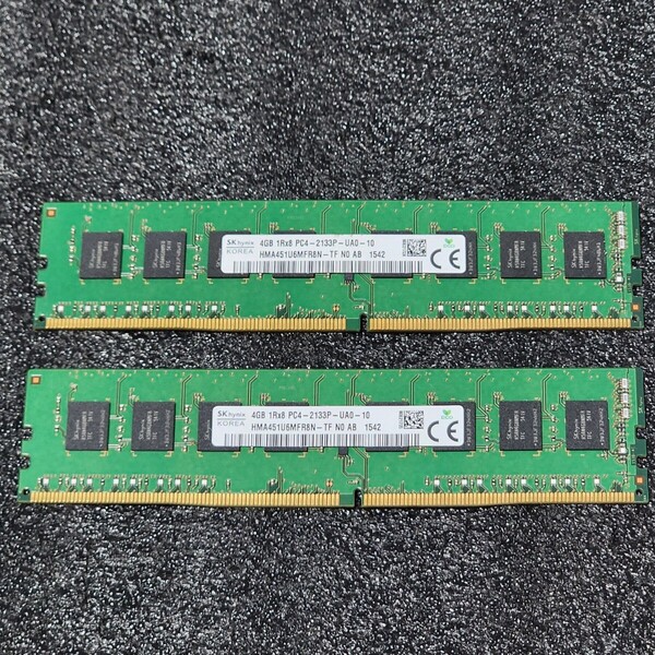 SK HYNIX DDR4-2133MHz 8GB (4GB×2枚キット) HMA451U6MFR8N-TF 動作確認済み デスクトップ用 PCメモリ