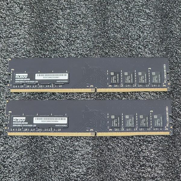 KLEVV DDR4-2666MHz 16GB (8GB×2枚キット) KD48GU880-26N190D 動作確認済み デスクトップ用 PCメモリ