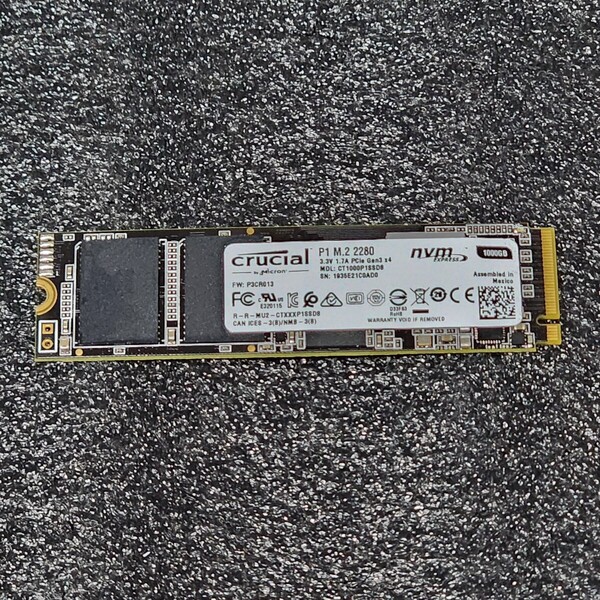 CRUCIAL P1(CT1000P1SSD8) 1000GB/1TB NVMe SSD フォーマット済み PCパーツ M.2 2280 動作確認済み 960GB