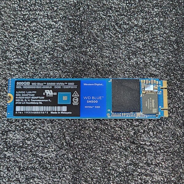 WesternDigtal WD Blue SN500(WDS500G1B0C-00S6U0) 500GB NVMe SSD フォーマット済み PCパーツ M.2 2280 動作確認済み 480GB 512GB