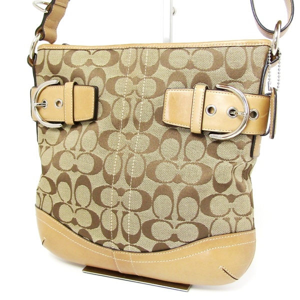 COACH コーチ ショルダーバック シグネチャー ブラウン系 保存袋付