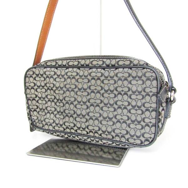 COACH コーチ ミニショルダーバック シグネチャー ブラック系 保存袋付