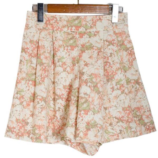 美品 レストローズ L'EST ROSE キュロット パンツ 花柄 ショート レディース Mサイズ ショートパンツ