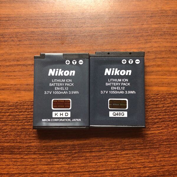 送料無料 2個セット 満充電後電圧測定 EN-EL12 Nikon ニコン バッテリー 純正品