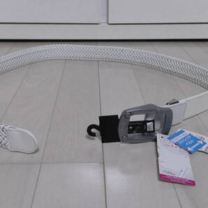 新品 送料無料 CLUNK クランク ストレッチベルト 編込み 白 ホワイト 定価8,250円