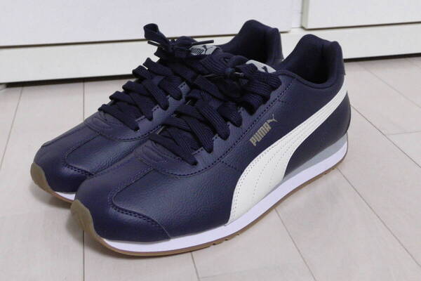 新品 送料無料 プーマ チューリン3 ネイビー/ホワイト 26cm PUMA Turin3 スニーカー シューズ 紺/白