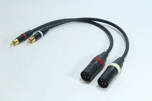 MOGAMI 2534【2m / XLRオス - RCA / 2本セット】ペア オーディオ変換ケーブル ラインケーブル キャノン