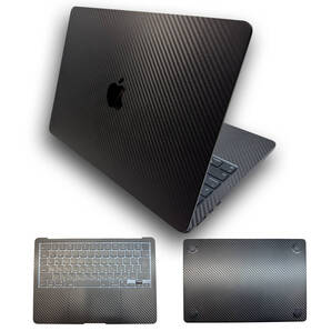 BESTWRAP 8枚セット MacBook Air 13インチ カーボンブラック (M2) (M3) (M4) 全面保護スキンシール 2022 2024 2025
