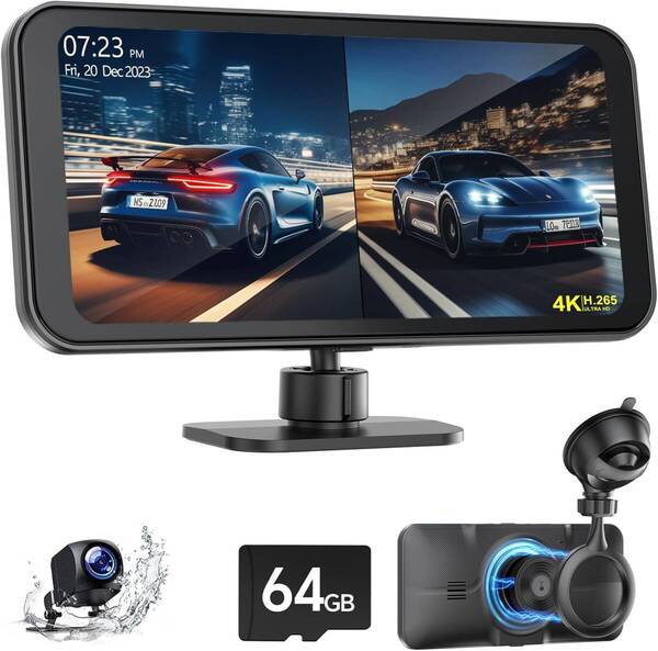 6.25インチ ドライブレコーダー ドラレコ 4k 1080p前後カメラ