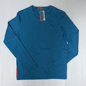 希少・新品・本物 プラダスポーツ PRADA SPORT ロングTシャツ レディース 134011 TURCHESE ブルーグリーン系 M