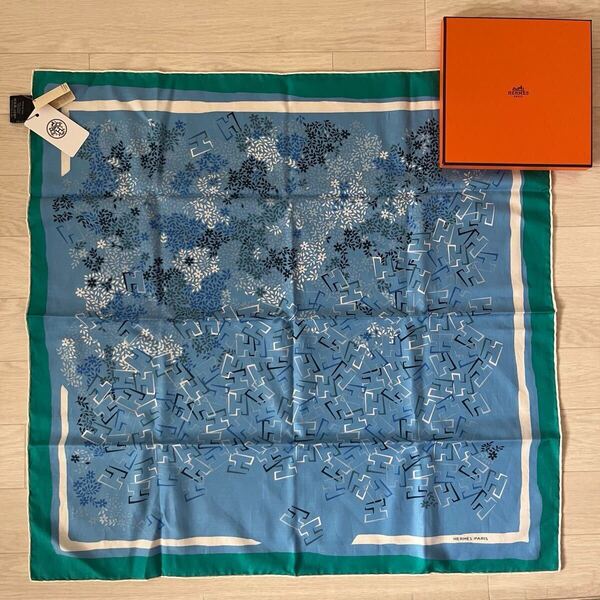 【未使用・箱タグ付】エルメス HERMES カレ65 Jardin de Calypso カリプソの庭園 スカーフ シルク 女性 レディース 夏 希少 名作