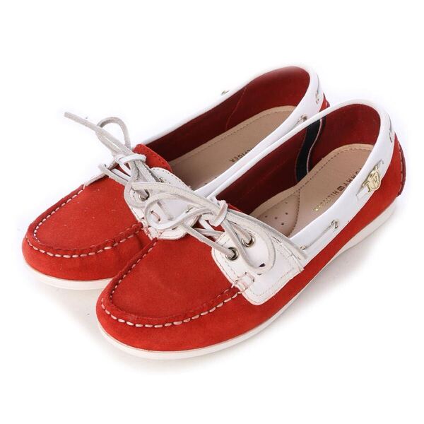 TOMMY HILFIGER トミー ヒルフィガー ladies マリン デッキシューズ レースアップ ローファー ドレスシューズ size:39(24.5cm)