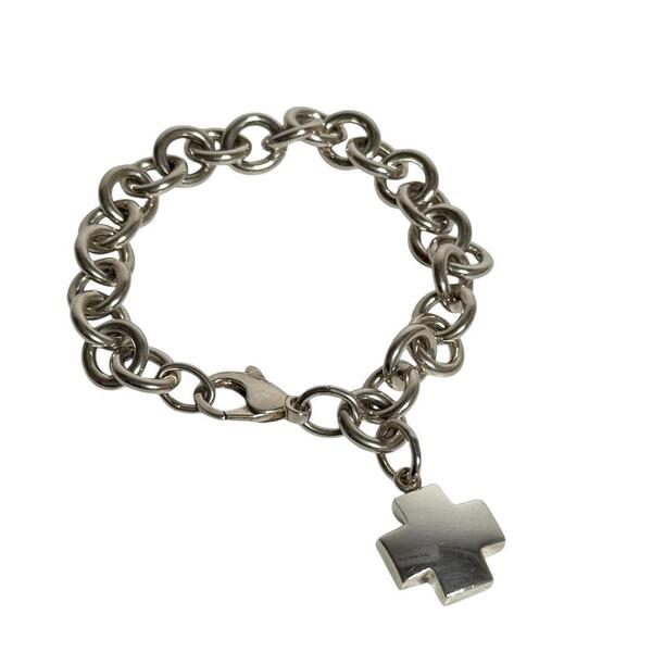 TIFFANY&Co. ティファニー ローマン クロス シルバー925 チェーン ブレスレット バングル アクセサリー シルバー レディース