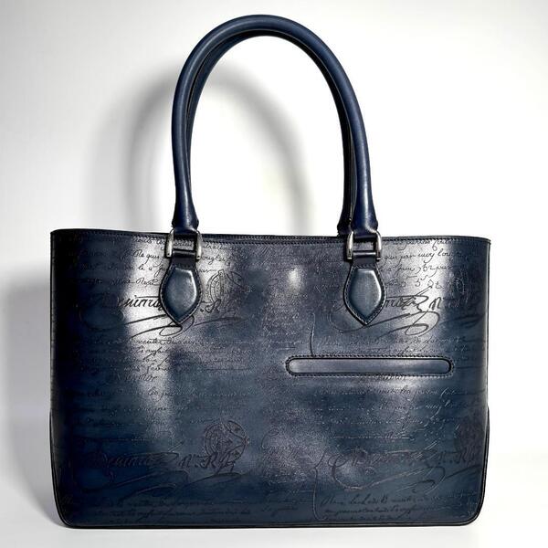 Berluti ベルルッティ トゥジュール カリグラフィ スクリット レザー メンズ 本革 ビジネス トートバッグ ハンドバッグ 男性用 鞄 カバン