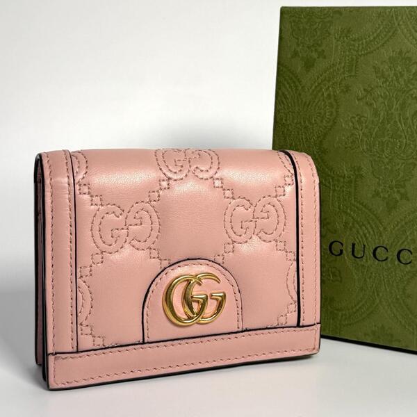 GUCCI グッチ GGマトラッセ 二つ折り 財布 ロゴ カードケース ウォレット ダブルG スモールウォレット キルティング 723786 革小物 本革