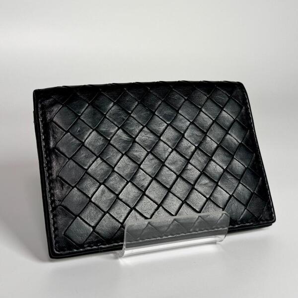 BOTTEGA VENETA ボッテガヴェネタ イントレチャート カードケース 名刺入れ パスケース ミニ 財布 レザー 革小物 本革 ユニセックス 黒