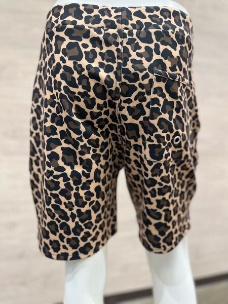 ハーフパンツ レオパード Mサイズ メンズ 膝上 ショートパンツ 短パン ストレッチ ジャージ バンダナ ヒョウ柄 カモフラ 夏 無地