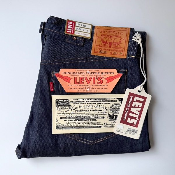 日本製 1937年モデル LEVI’S VINTAGE CLOTHING 501XX 37501-0015 W34 L34 リジッド 30s 37s 新品未使用 ジーンズ 375010015 MADE IN JAPAN