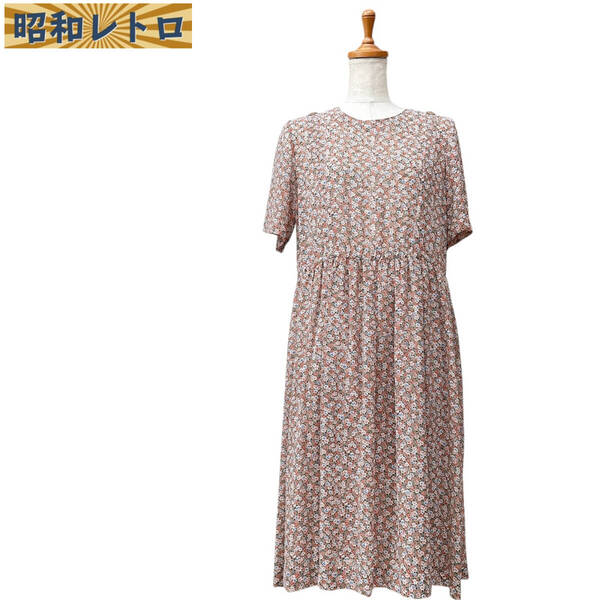 【昭和レトロ】半袖ワンピース/小花柄/11号/古着/ヴィンテージ/60'70'/No.1574