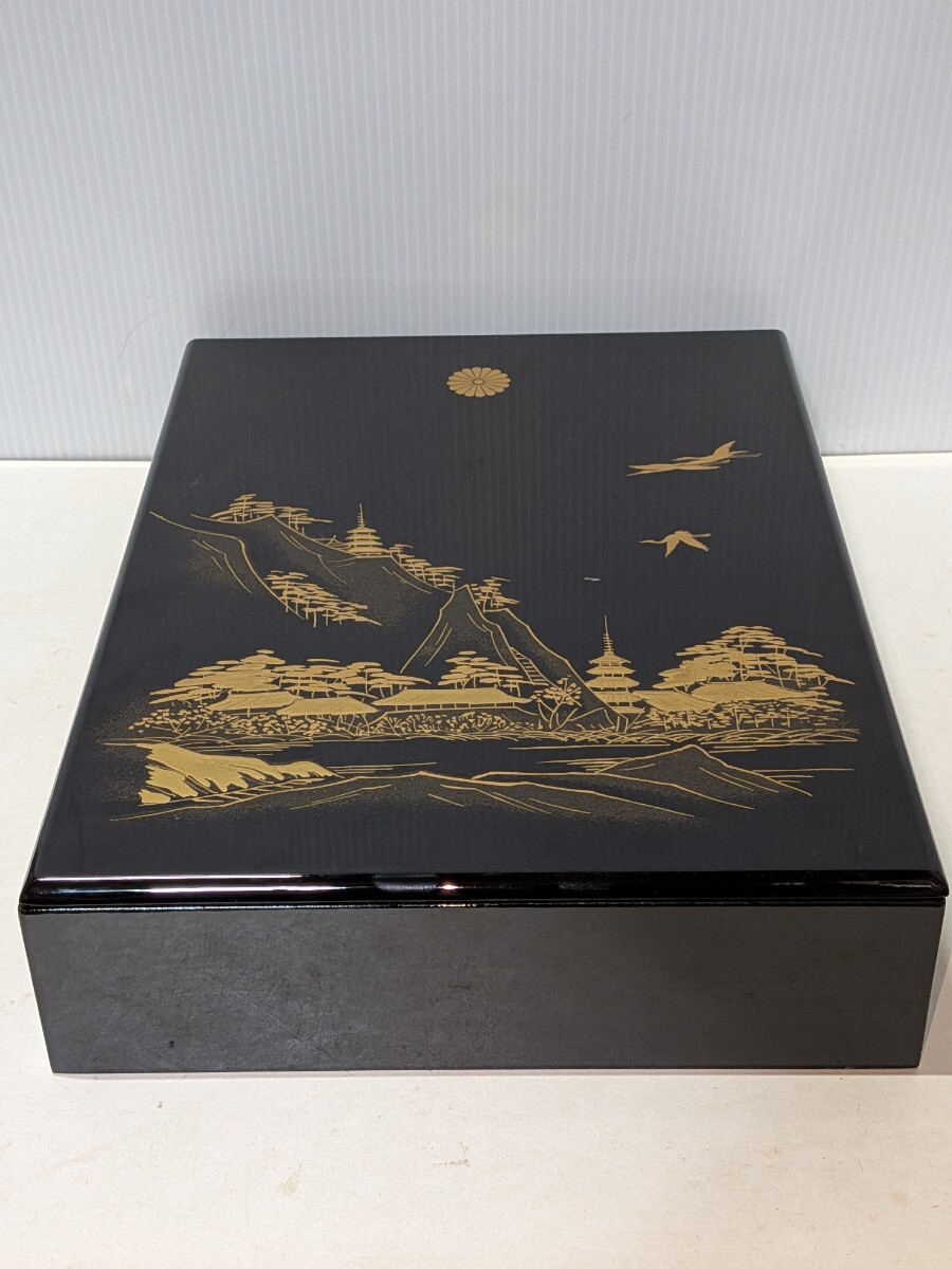 書道 蒔絵硯 塗箱付