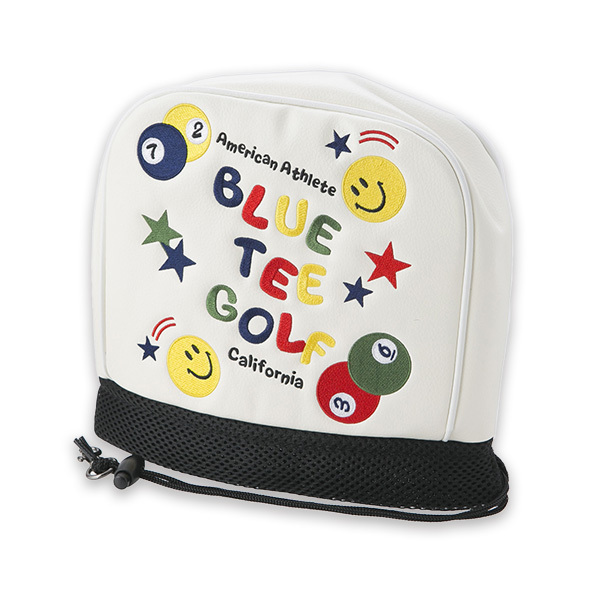 △【IC-ホワイト】ブルーティーゴルフ【スマイル&ピンボール】アイアン用ヘッドカバー BLUE TEE GOLF IC-001 送料無料