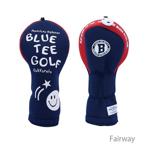 ◎『HC34タイプ』ブルーティーゴルフ【FWネイビー:ストレッチスマイル】フェアウェイ用ヘッドカバー HC-34 BLUE TEE GOLF 送料無料