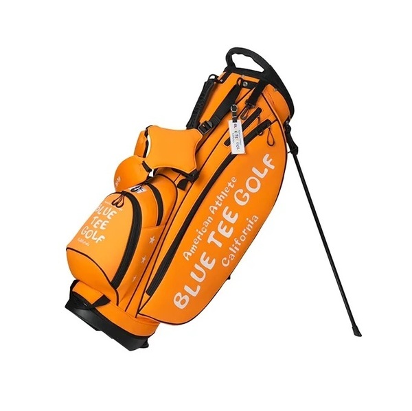 ■4③【オレンジ】ブルーティーゴルフ ストレッチスタンドキャディバッグ【CB-003】BLUE TEE GOLF 送料無料