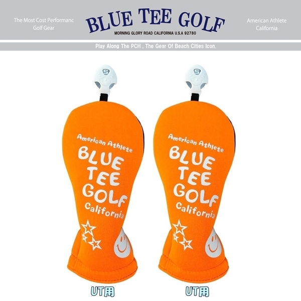 ◎2本セット:ブルーティーゴルフ【UTオレンジ:ストレッチヘッドカバー】ユーティリティ用カバー STHC-03 BLUE TEE GOLF 送料無料
