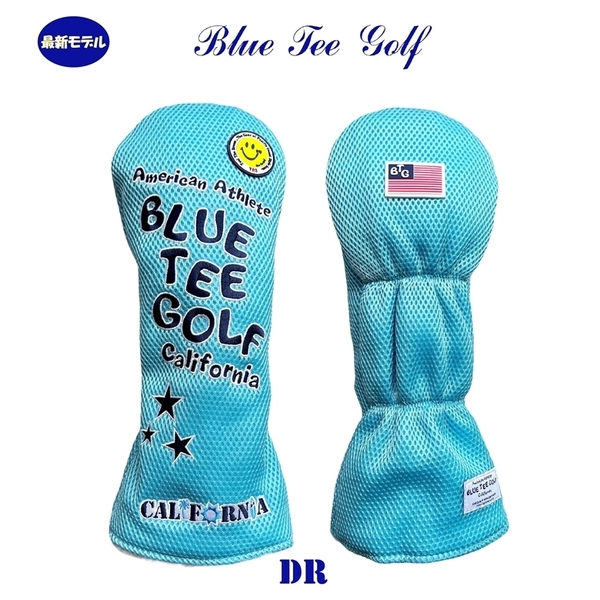 ■【DR:サックス】ブルーティーゴルフ【メッシュ スマイル】ドライバー用ヘッドカバー BLUE TEE GOLF DHC-007 送料無料