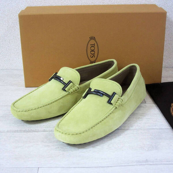 新品 TOD'S トッズ イタリア製 ゴンミーニ ドライビングシューズ ローファー レザースリッポン 革靴 黄色 イエロー メンズ UK6 25cm