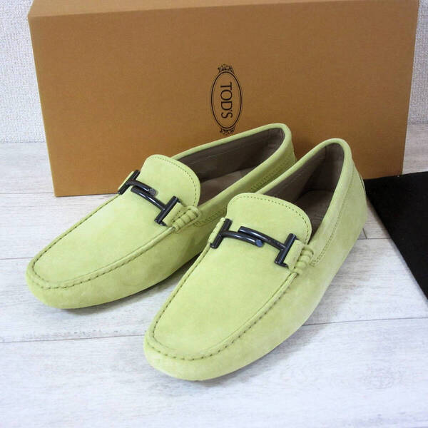 新品 TOD'S トッズ イタリア製 ゴンミーニ ドライビングシューズ ローファー レザースリッポン 革靴 黄色 イエロー メンズ UK7 26cm