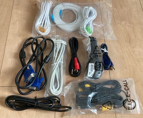 VGA(D-Sub 15ピン)ケーブル プリンタケーブル AVケーブル その他USBケーブルなど 色々セット
