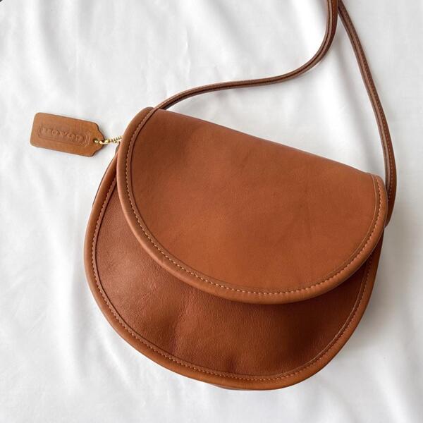 <極美品!!>■OLD COACH オールドコーチ レザー ショルダーバッグ グラブタンレザー 斜めがけ 普段使い USA製 ブラウン 9923 管:2506014