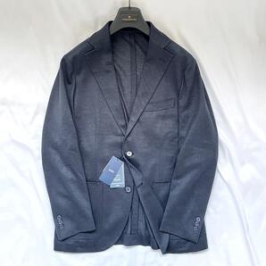 <未使用!!>■SHIPS シップス ラミージャージージャケット テーラード 麻100% 春夏 ジャケパン ネイビー LL(XL) 117-01-2640 管:K-2506076