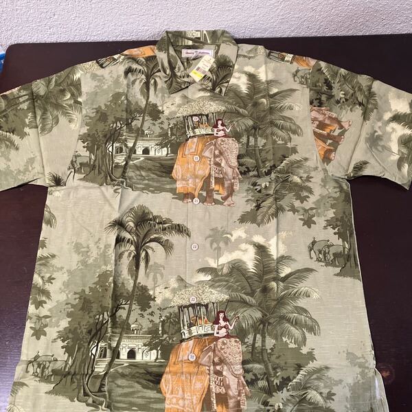 新品TOMMY BAHAMA トミーバハマ シルクアロハシャツ 31297 USAサイズ M BE