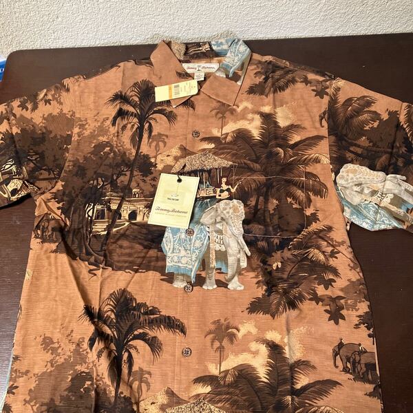 新品TOMMY BAHAMA トミーバハマ シルクアロハシャツ 31297 USAサイズ S CO
