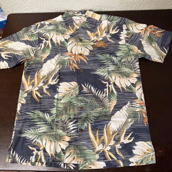 新品TOMMY BAHAMA トミーバハマ シルクアロハシャツ 33847 USAサイズS BK