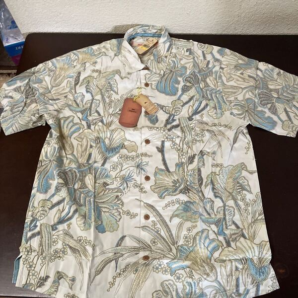 新品TOMMY BAHAMA トミーバハマ シルクアロハシャツ 34901 USAサイズ M CO