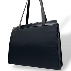 美品 コムサデモード ハンドバッグ 黒 ブラック ナイロン 肩掛け可能 s96
