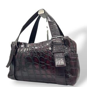 【極美品/本クロコ/JRA/定価20万円超】 BEAUGRAND ボーグラン ハンドバッグ 赤 クロコダイル ワニ革 本革 ミニボストン レッド マットF