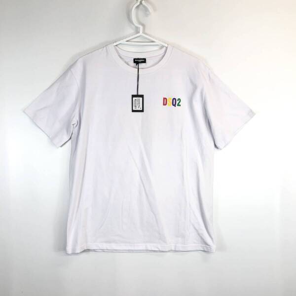 タグ付き DSQUARED2 (ディースクエアード) 半袖Tシャツ ホワイト XLサイズ DFM120206 DSQ2