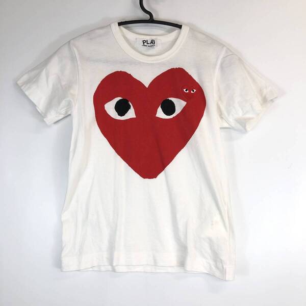 PLAY COMME des GARCONS プレイ コムデギャルソン ビッグ・レッド・ハートTシャツ レディースSサイズ ホワイト AZ-T025