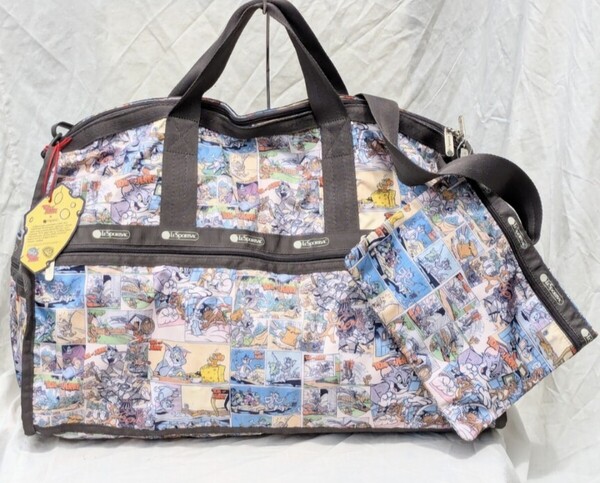 レスポートサック 新品 レア!トムとジェリー コラボ ミニポーチ付き ボストンバッグ 旅行かばん